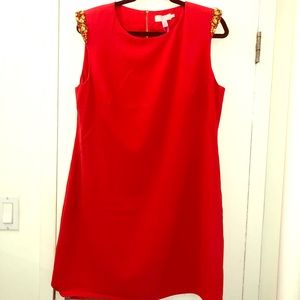 Ted Baker blood orange embellished shoulder dress